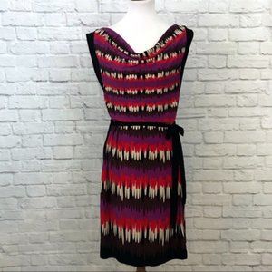 Bisou Bisou Draped Neck Sleeveless Print Dress 14